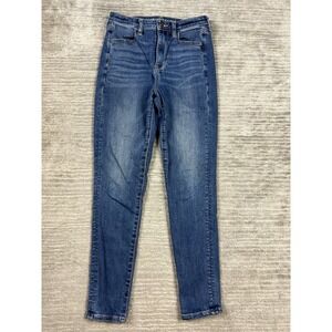 American Eagle Jeans Womens 4 Short Blue Dark Wash Denim Highest Rise Jegging